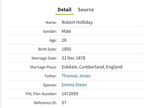 Marriage Entry - Holliday, Robert - Dixon, Emma
