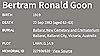 Death Entry - Goon, Bertram Ronald