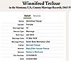Marriage Entry - Treloar, Winifred
