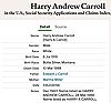 US SS Application - Carroll, Harry A