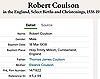 Baptism Entry - Coulson, Robert
