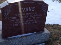 Headstone - Evans, Lorne Marshall (Dooney)