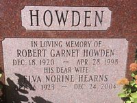 Headstone - Howden, Robert Garnet & Elva Norine nee Hearns
