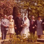 Marriage of David Simpson & Ruth Vernon 17/05/1980<BR>
L-R: Edith Vernon (nee Queen) Simpson, Frederick (Ced) Dale, Helen Simpson, David Simpson, Ruth Simpson, Edwin Simpson, Maureen Clarke (nee Simpson, Carney), Douglas Clarke