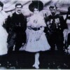 Annie Braham (Centre) Mr & Mrs Sedgwick Jnr at the left and Mr & Mrs Sedgwick Snr at the right. <br>
Date Circa 1930?