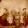 Men: (L-R George Arthur, Arthur Henry, Sydney Lewis <br>
Women: (L-R) Saran Ann Braham (nee Mackney), Annie Braham <br>
Seated: Sydney Henry, Elizabeth Ann (nee McKenzie) <br>
Children: Arthur Lewis (baby), Annie Anit, Margaret Elizabeth <br>Date: Between 14/03/1913 and 28/08/1913