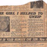 Cutting from the Sun newspaper.
<br> (Photo courtesy Rosie Jones) <br>
Applied to the Sun for permission to reprint here but they never answered
