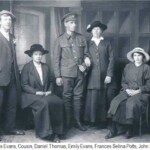 L-R: Thomas Evans, Cousin, Daniel Thomas, Emily Evans, Frances Selina Potts, John Henry Evans <br>
Evans, Emily &Thomas, Daniel - Wedding Group Photo - 1916